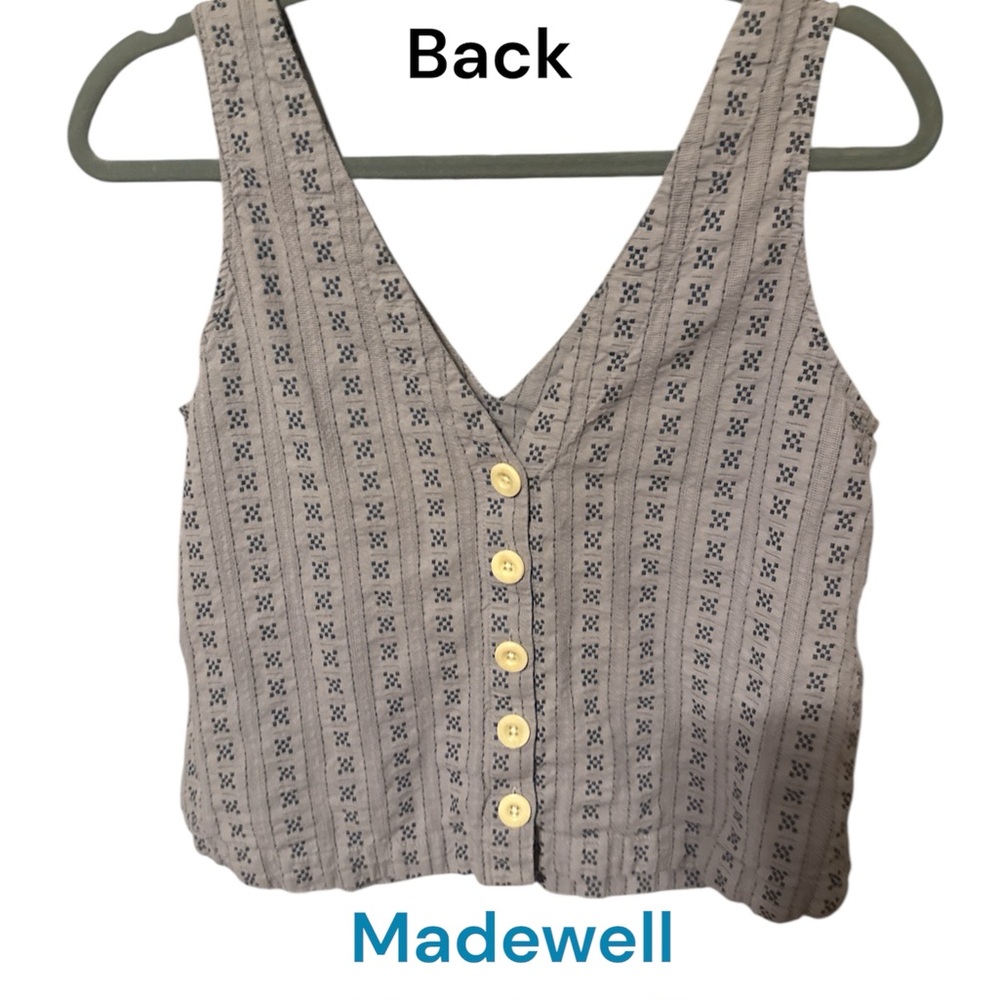 Madewell Blue Gray Patterned Women's Top Small